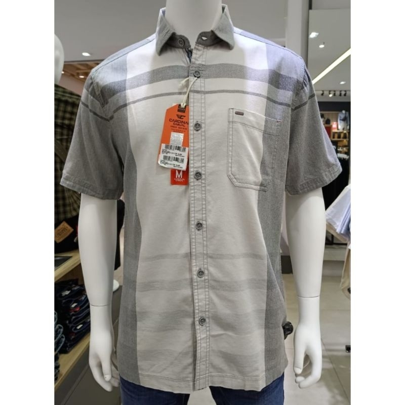 Kemeja pendek pria Cardinal casual original mens EAKAR01517P 04B Kemeja katun abu monyet