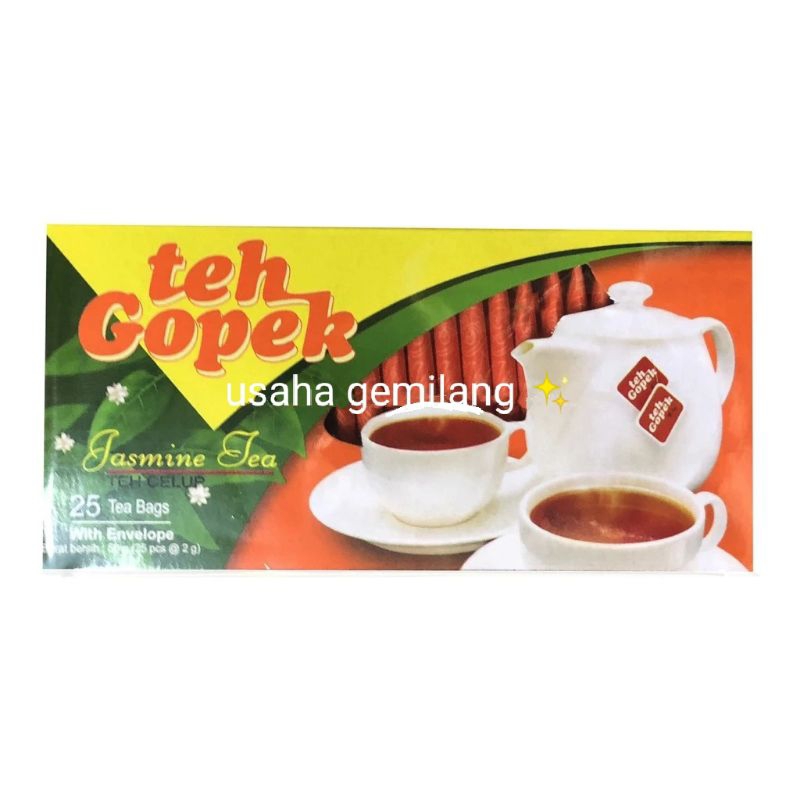 

Teh Gopek Celup Jasmine Tea Kemasan Amplop (isi 25pcs) Teh celup melati dengan amplop gopek celup amplop Slawi Tegal