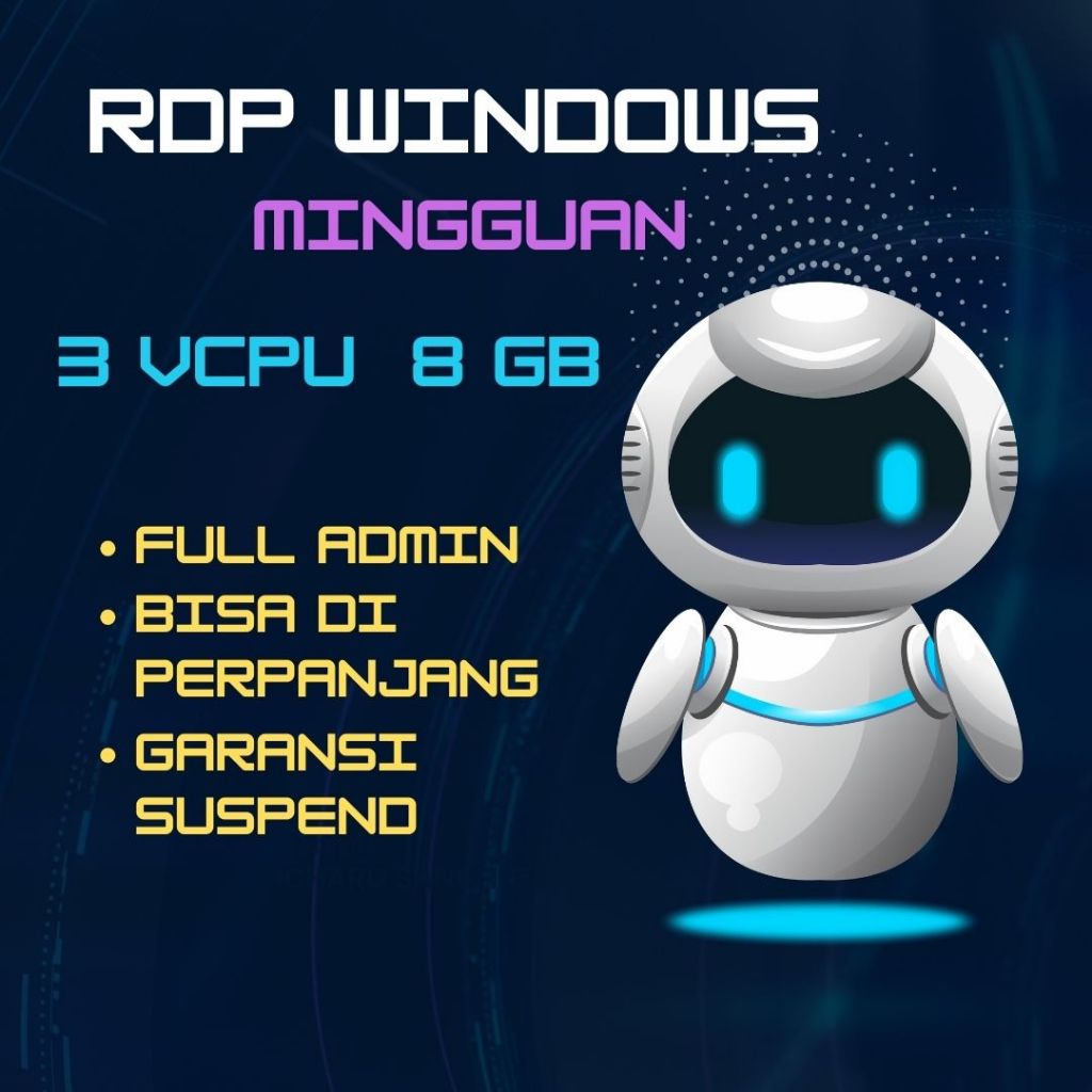RDP MURAH 3VCPU 8 GB MINGGUAN
