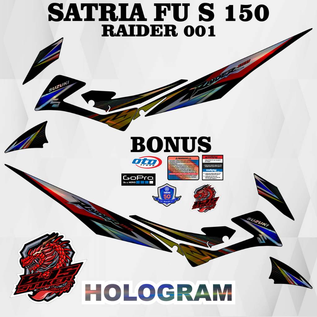 Striping satria fu facelift tipe s - Stiker Decal HOLOGRAM / MIRROR CHROME satria fu facelift tipe s