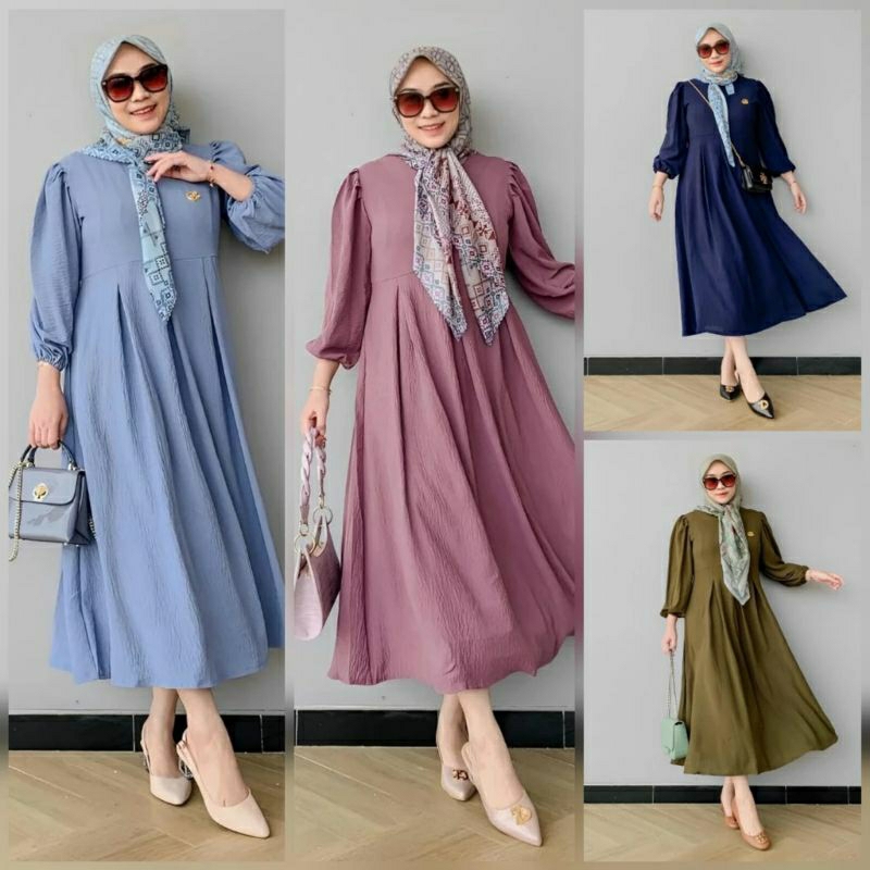 ELITA MIDI DRESS/TUNIK POLOS PREMIUM MASAKINI/TUNIK POLOS JUMBO