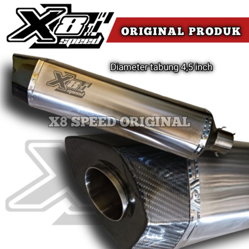 Promo Silincer Knalpot Racing Original X8 Speed Big Volume GP1