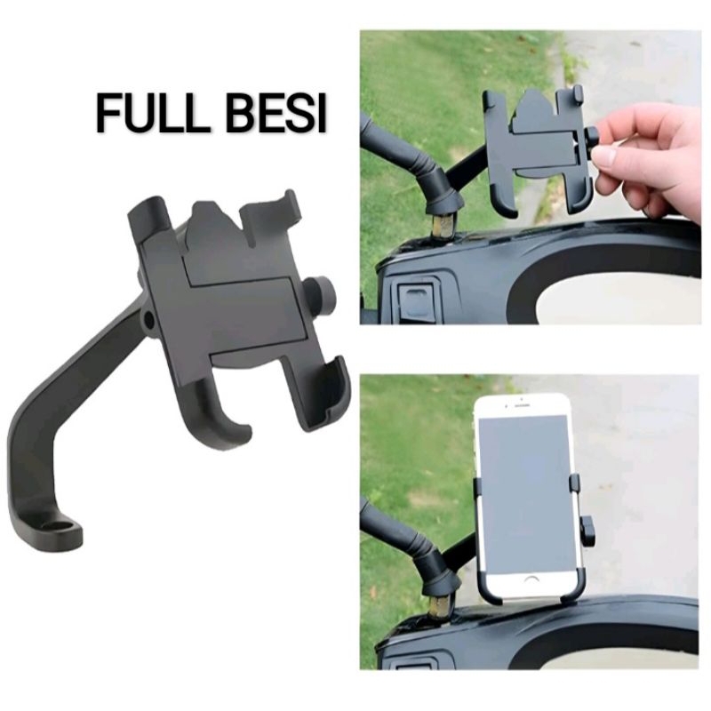 Holder HP Motor Besi di Spion Motor / Stand Holder HP Motor Besi | Holder Motor Spion HM-20 Besi / H