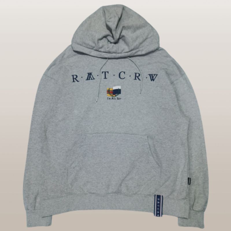 Hoodie ROMANTIC CROWN Bordir Oversize Sweater Grey