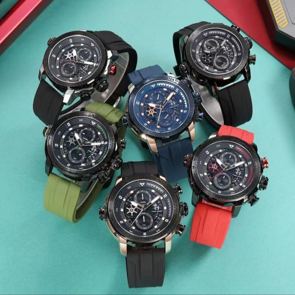 Jam Tangan Pria Evans Jayden 9466 Rubber Chrono