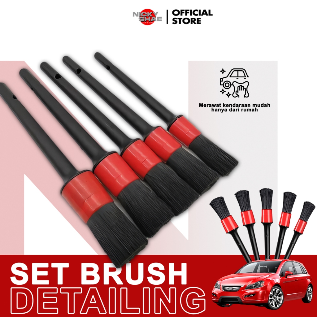 Kuas Detailing - DETAILING BRUSH Nicky Shae - Sikat Detailing - Kuas Pembersih Mesin - Kuas Pembersi