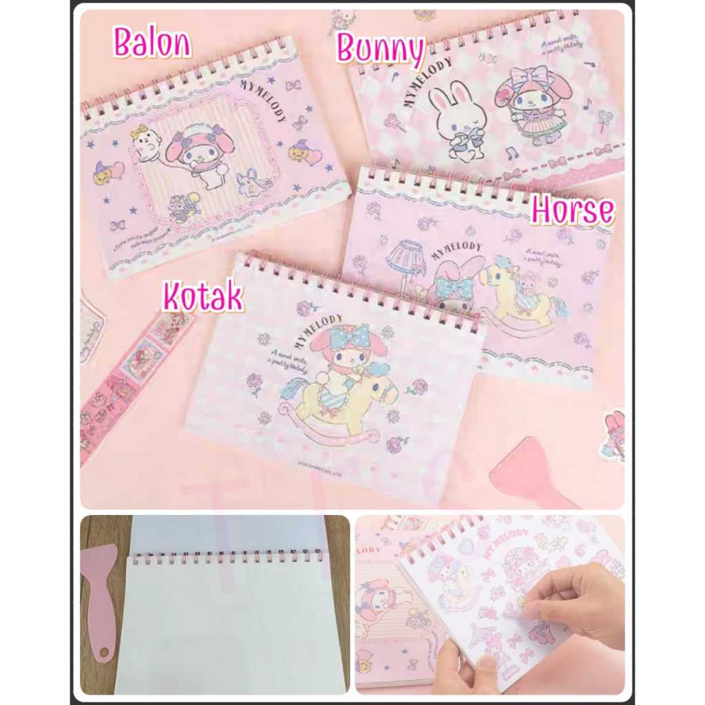 

( ^ ω ^ )✧-EI Sticker book metalik ori melody | stiker anak | buku stiker | koleksi stiker melody