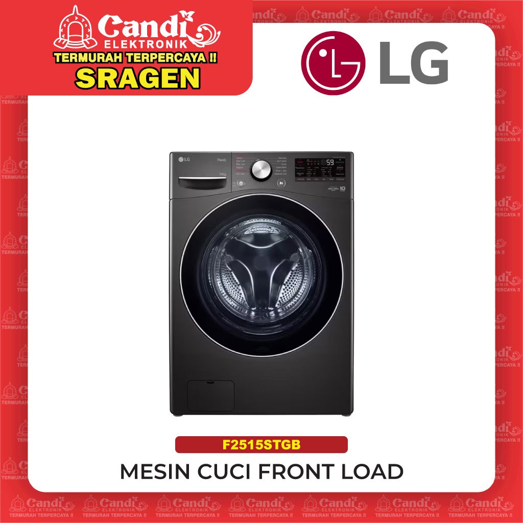 LG Mesin Cuci Front Loading 15 kg TurboWash ThinQ dengan WiFi - F2515STGB