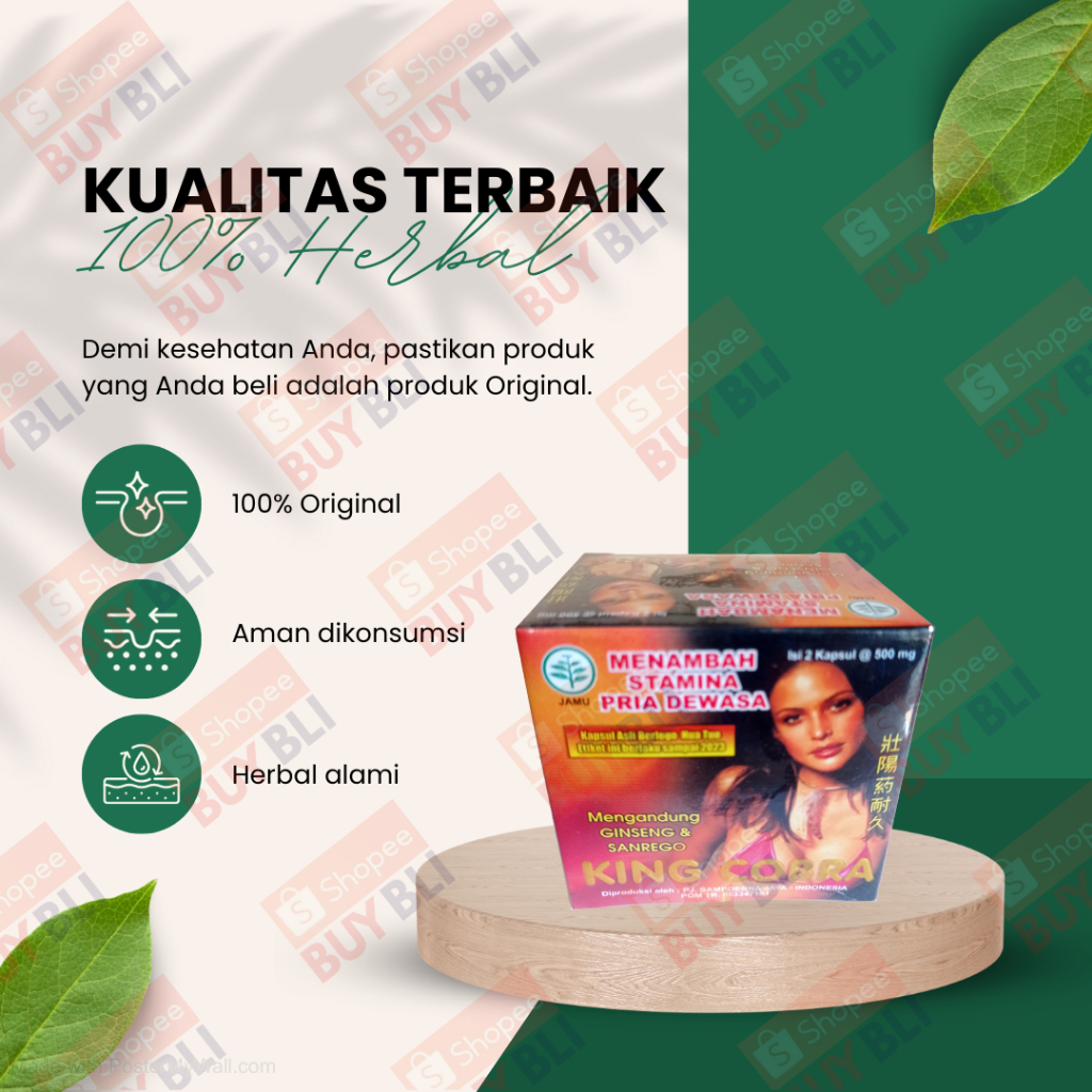 Jamu Kesehatan Herbal Kapsul King (Cobra) Original Obat (Kuat) Pria Perkasa