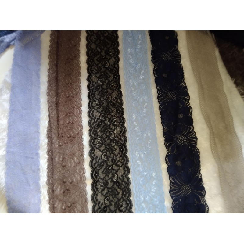 renda strech 5-7cm renda karet renda cantik untuk mukena harga per meter