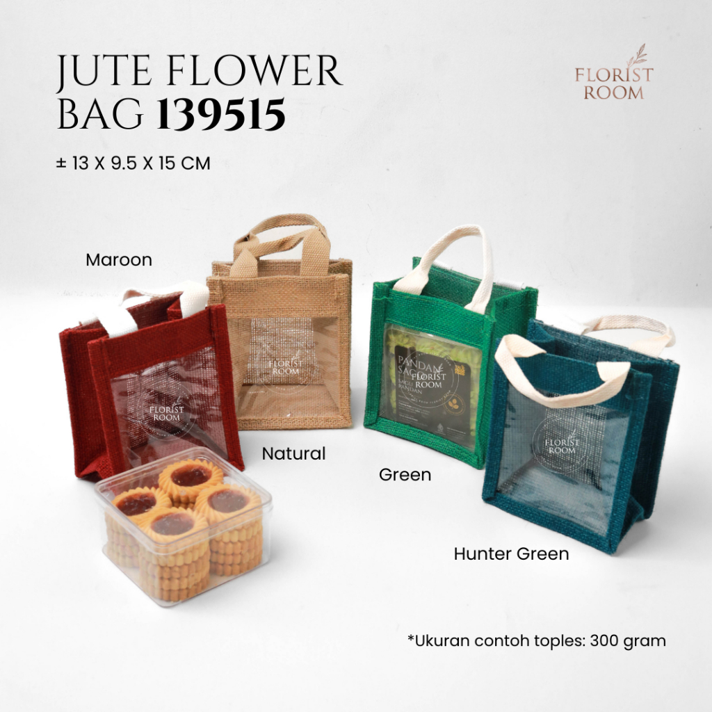 

Jute Flower Bag 139515- Kantong Goni - Hampers - Kado - Hadiah Box Kue