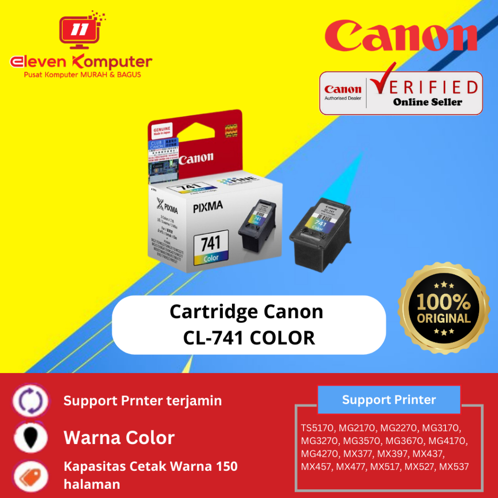 Cartridge Canon 741 Printer TS5170 MG2170 MG2270 MG3170