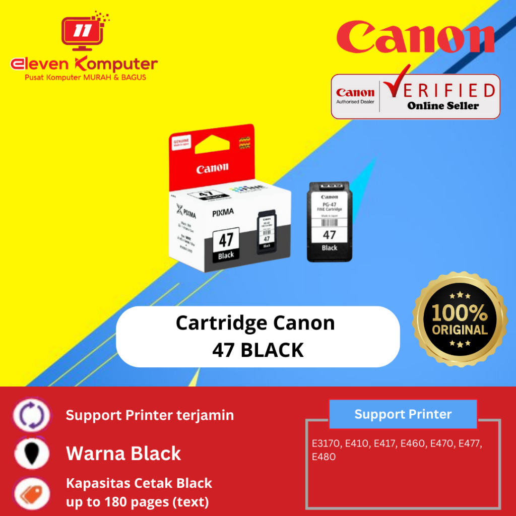 Cartridge Canon 47 Black E400 E410 E460 E470 E4270