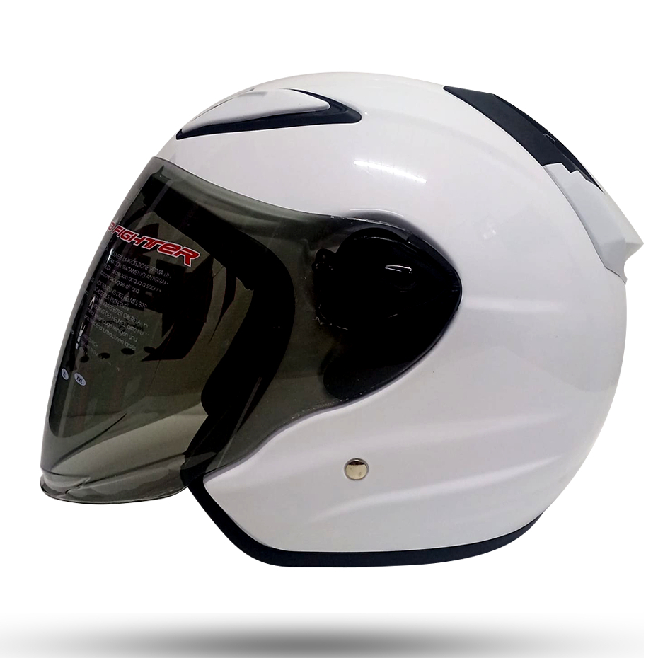 HELM HALF FACE NHK R6 NHK R-6 SOLID WHITE Helm