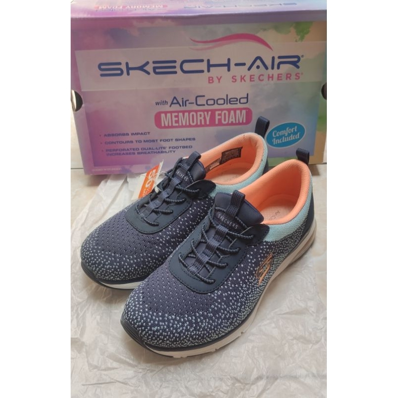 Sepatu Wanita Skechers model Sneakers  SkechAir Navy Salem