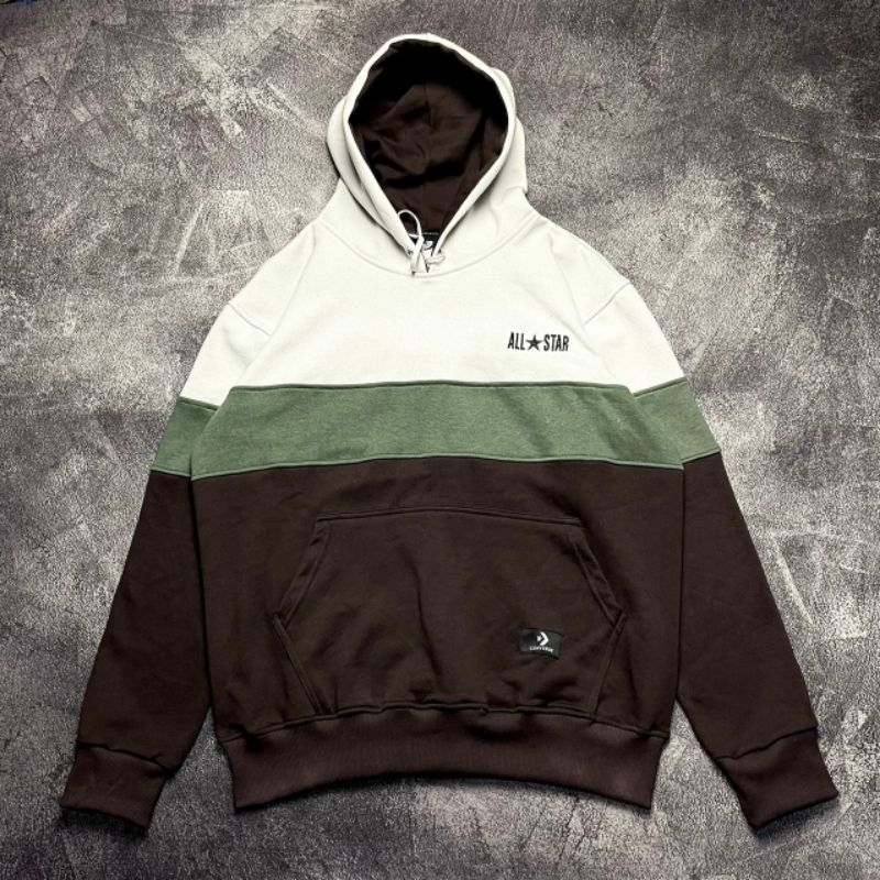 JAKET HOODIE CONVERSE ALLSTAR COMBINASI PREMIUM FULLTAG