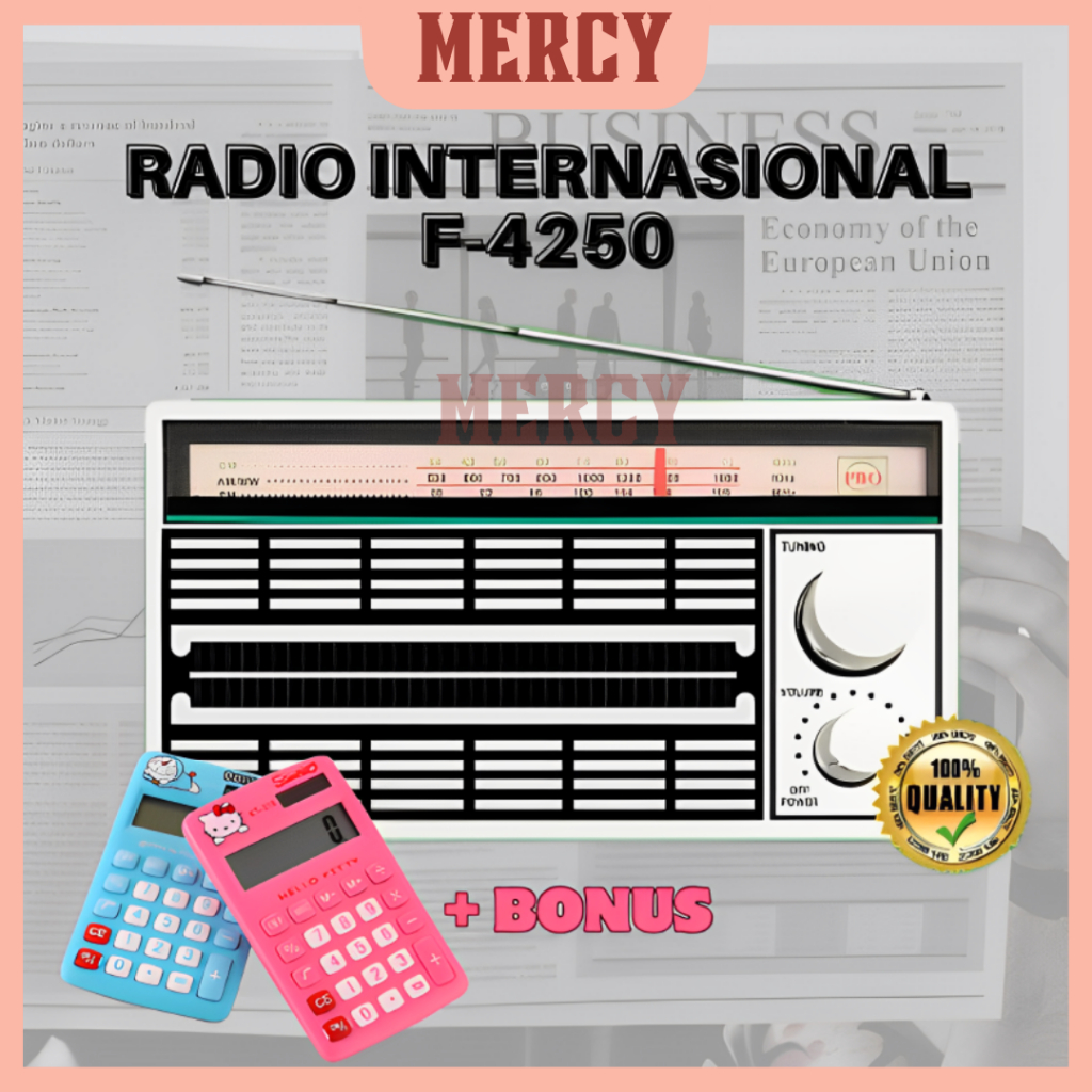 RADIO INTERNATIONAL F-4250 MODEL JAMAN DULU  F-4250 AM-FM PORTABLE RADIO JADUL UNIK AC-DC