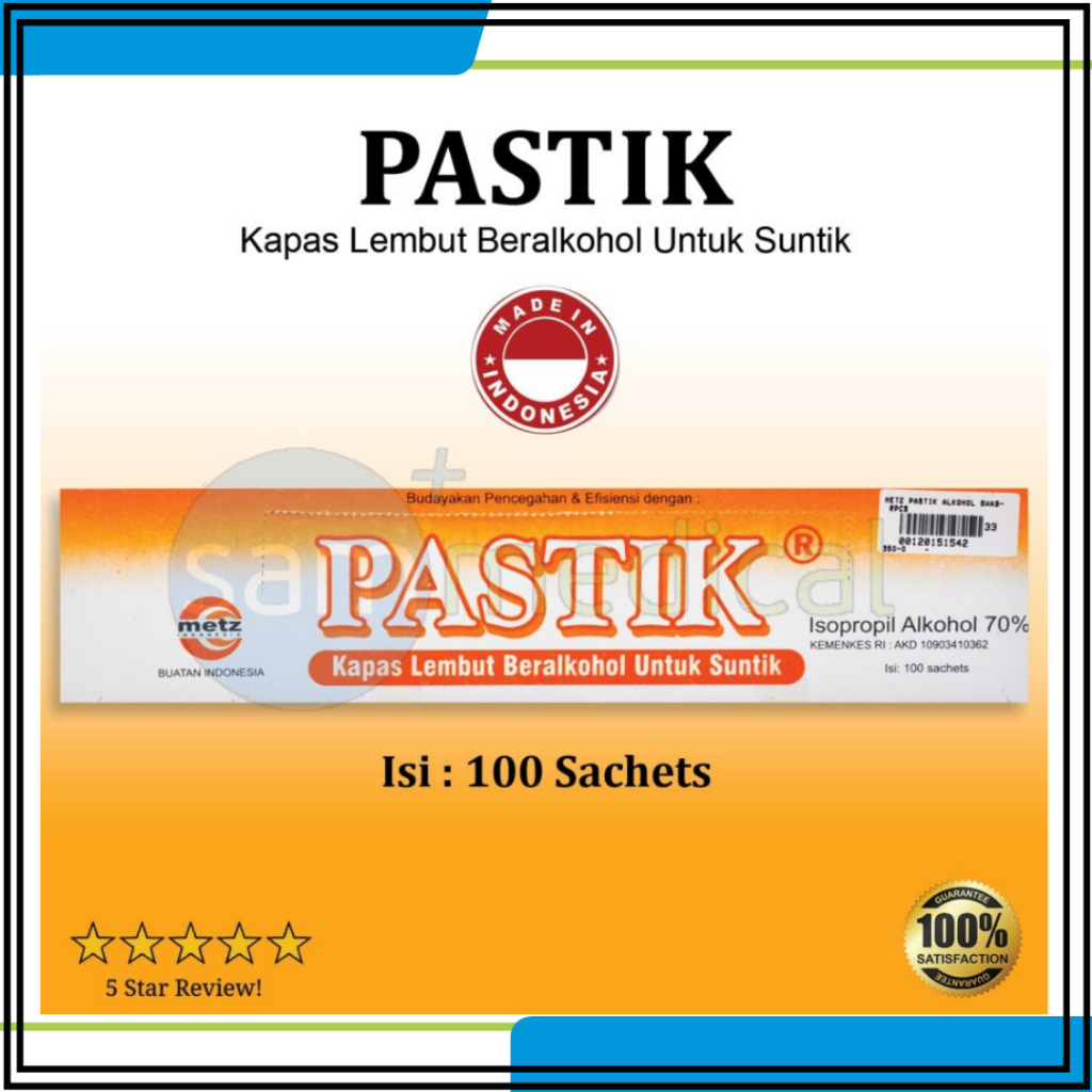 PASTIK Alkohol Swab / Tissue / Tisue / Tisu Alkohol Medis @100