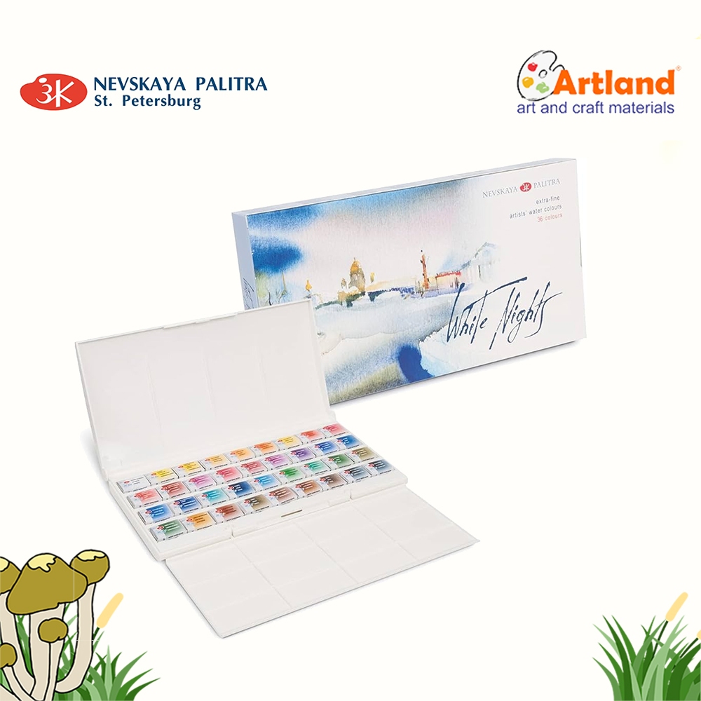 

White Nights Artists Watercolour Plastic Box set of 36 pans 1942258