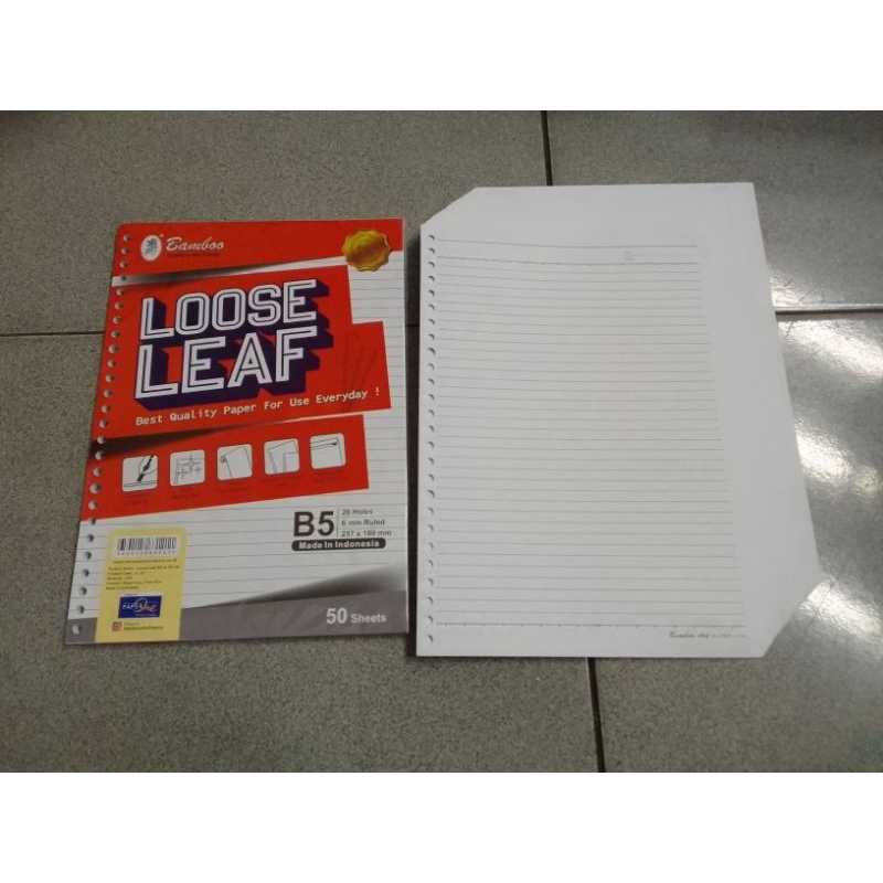 

LOOSE LEAF BAMBO/ ISI MAP BINDER UKURAN B5-50 LEMBAR BERGARIS