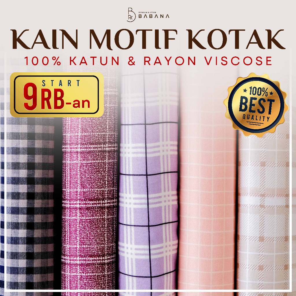 Babana Kain Kemeja Katun Motif Kotak Adem
