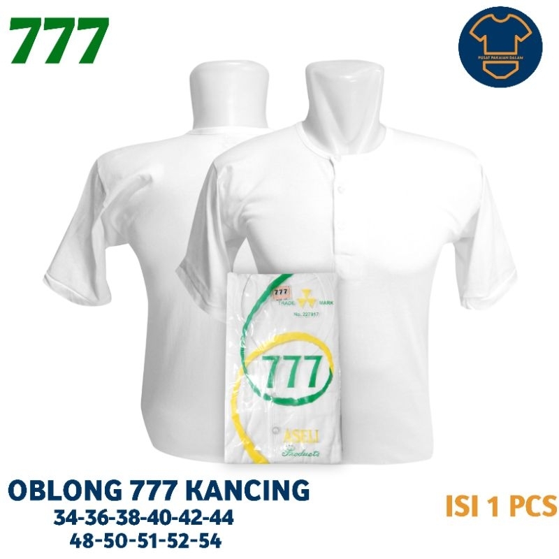 KAOS OBLONG PRIA 777 KANCING ISI 1PC