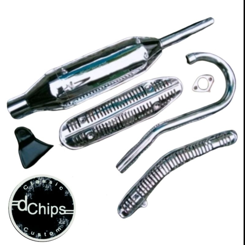 knalpot scrambler honda cl 100 detail ori pnp honda cb 100, honda gl 100, gl pro, megapro dan honda 