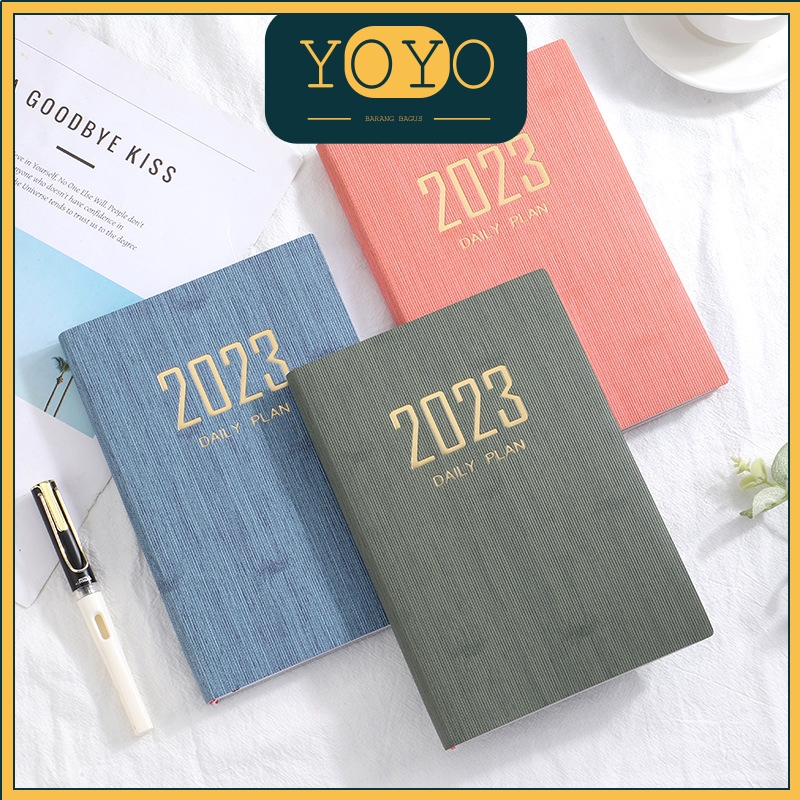 

2023 Buku NotebookBuku Catatan Planner book A5 Diary Book Aesthetic Agenda Mingguan Mini Portable 365 Hari Untuk Kantor