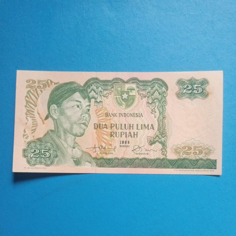 Uang Kuno 25 Rupiah Sudirman 1968(Gress)