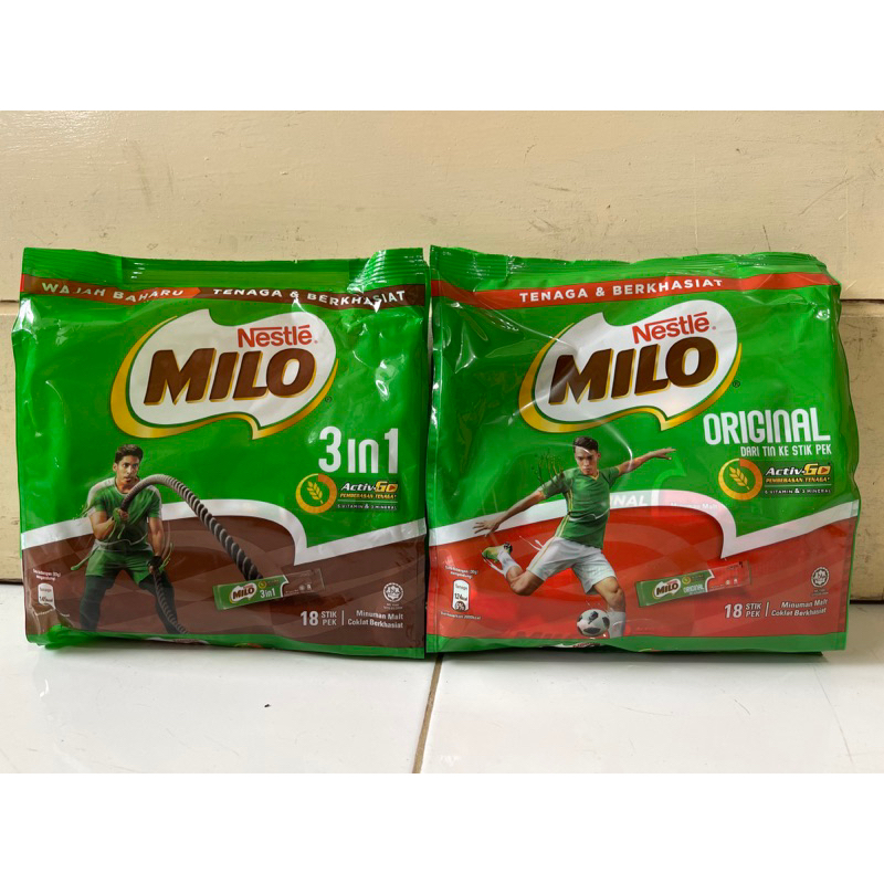 

milo sachet 3in1 / kosong malaysia 18sticks