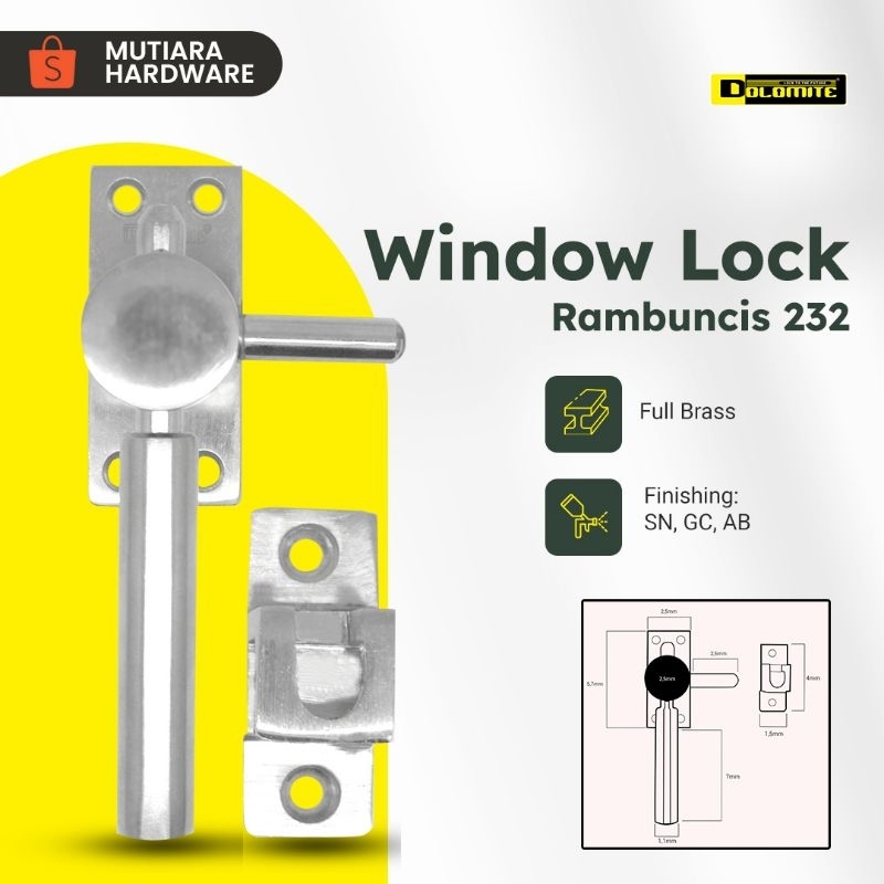 Kunci jendela / rambuncis dolomite RB 2221