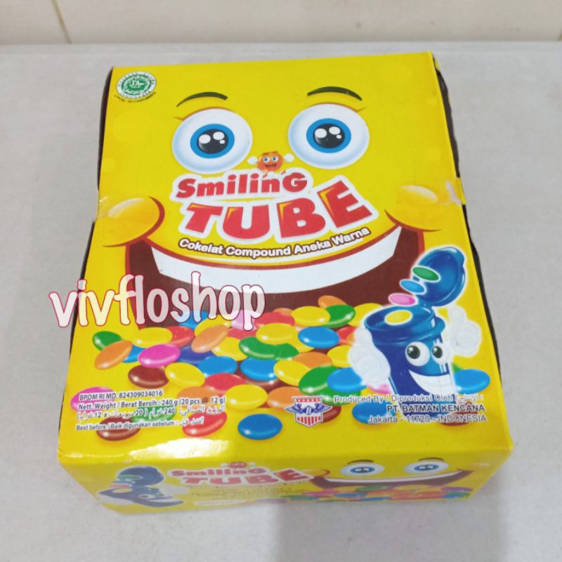 

Coklat Smiling Tube (Box isi 20) Cokelat Smiling Tube
