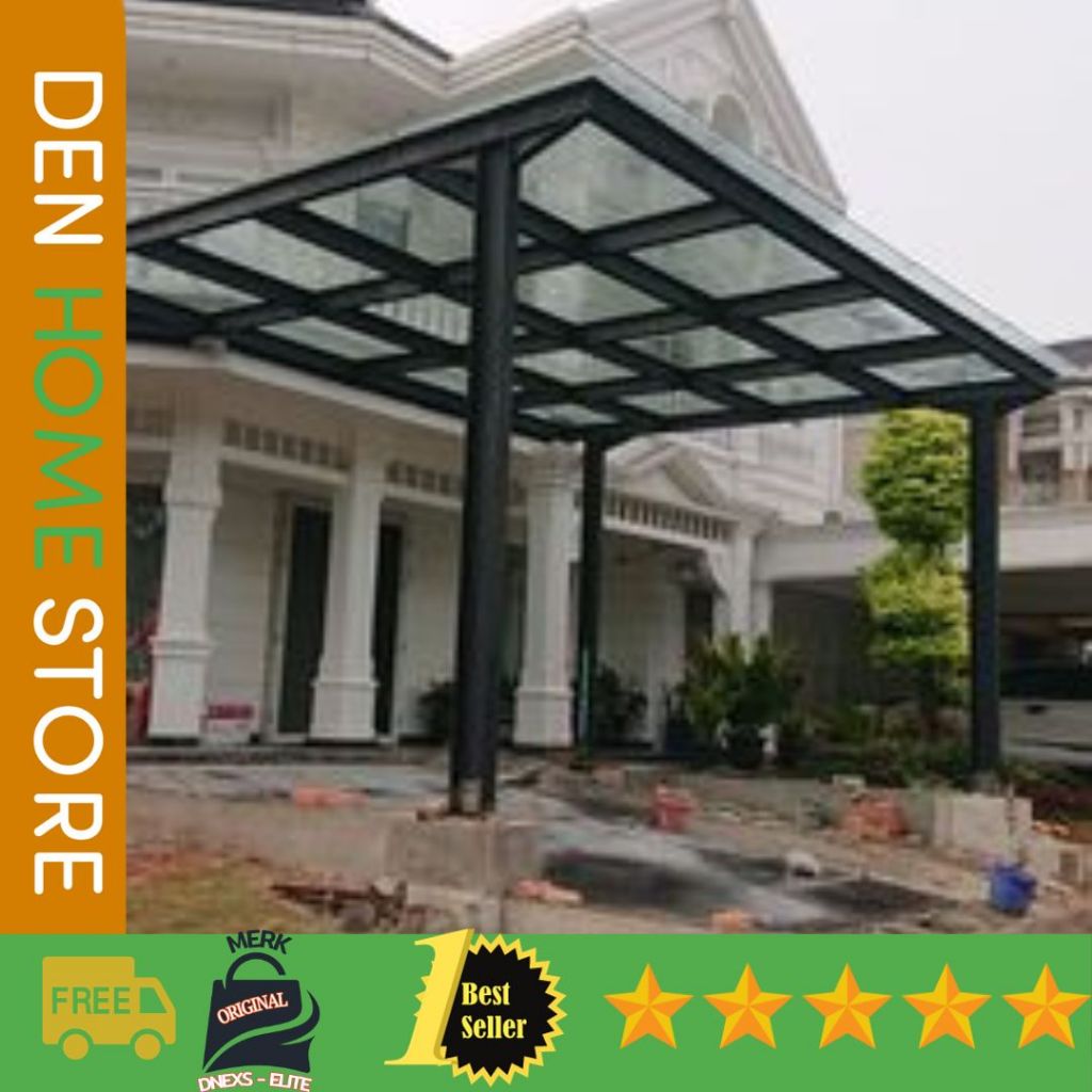 kanopi spandek bening transparan/kanopi atap spandek transparan minimalis