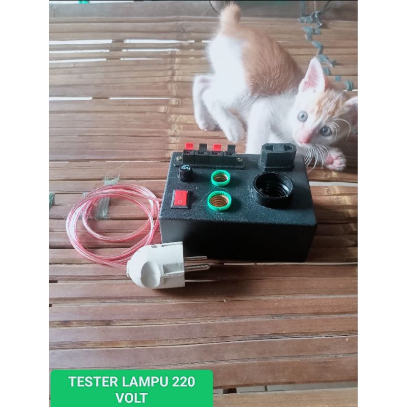 TESTER LAMPU 220 VOLT (E12,E14,E27, DOWNLIGHT, STOPKONTAK & FUSE)