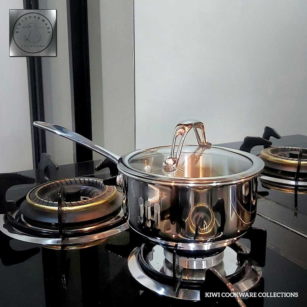 Sauce Pan 14cm Panci Susu Stainless Steel Premium Tebal Ex Brand Grand Gourmet LovelynaStore KiwiCoo
