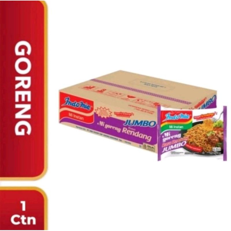 

Indomie goreng rendang jumbo 129 gram 1 dus isi 24picis