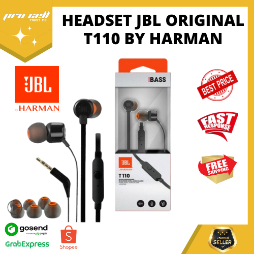 Handsfree Headset JBL T110 In Earphones Headset jbl T110 with microphone