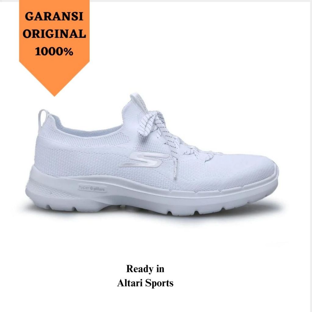 SEPATU CASUAL WANITA SKECHERS GO WALK 6 ORIGINAL ASLI 124620/WSL