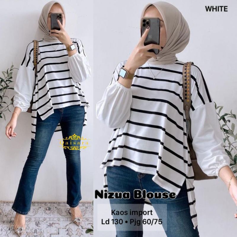 Blouse Wanita Jumbo / Nizua blouse Ld130 by Qaisara