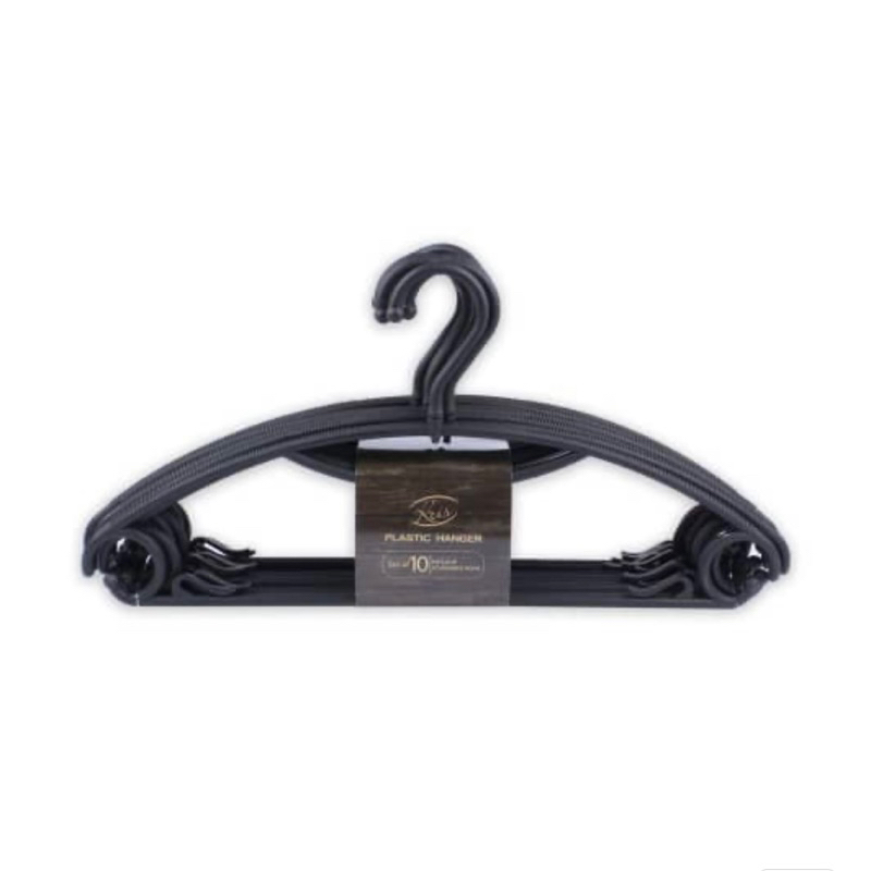 Ace Hardware Stora  10 set Hanger Plastik Anti Slip Hitam / Gantungan Baju Plastik