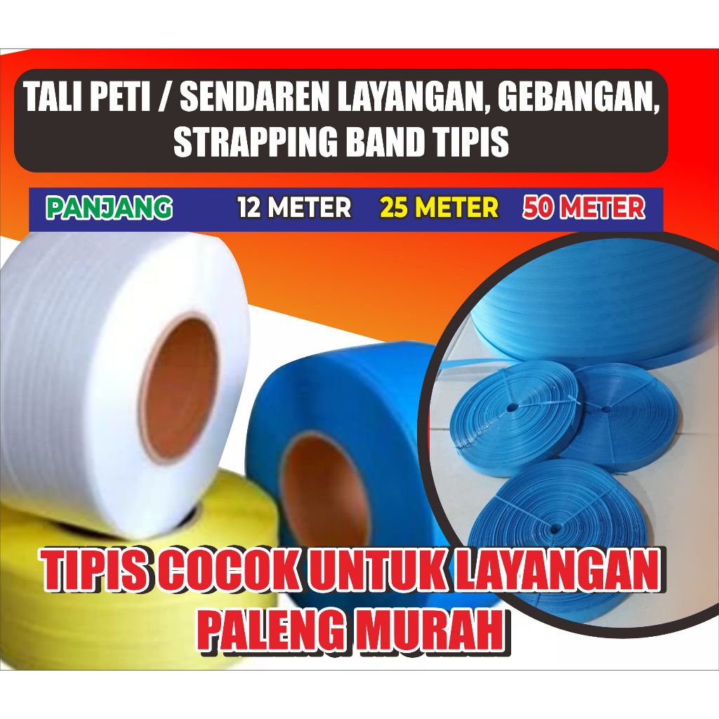 Sendaren, Gebangan, Tali Peti/ Sendaren Layangan, jejet,  STRAPPING BAND TIPIS pita kado gapangan