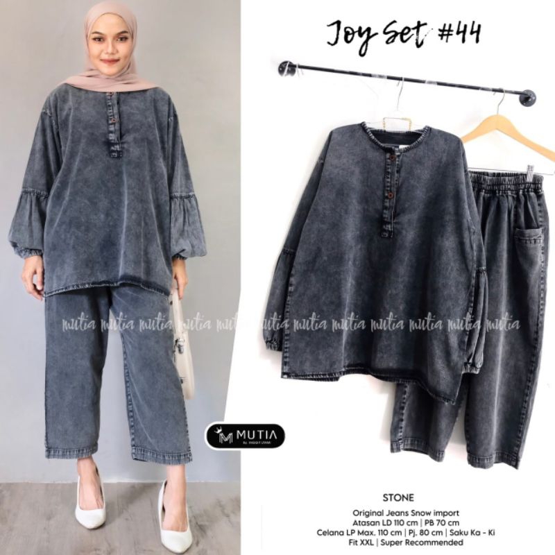 JOY SET #44 JEANS BLOUSE LD 110 DAN CELANA BY MUTIA