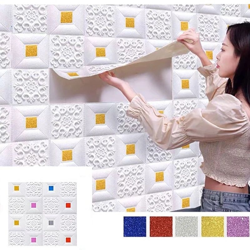 Wallpaper 3D FOAM / Wallpaper Dinding 3D Motif Foam Batiky/Wallfoam Batik 3-4 MM