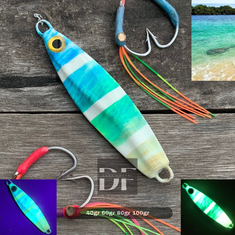 [Tanpa Assist] Metal Jig ColtSniper beach Full Glow 100gr 80gr 60gr 40gr copy beach full gid