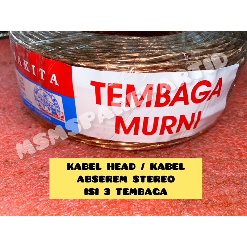 KABEL HEAD / KABEL ABSEREM STEREO ISI 3 TEMBAGA