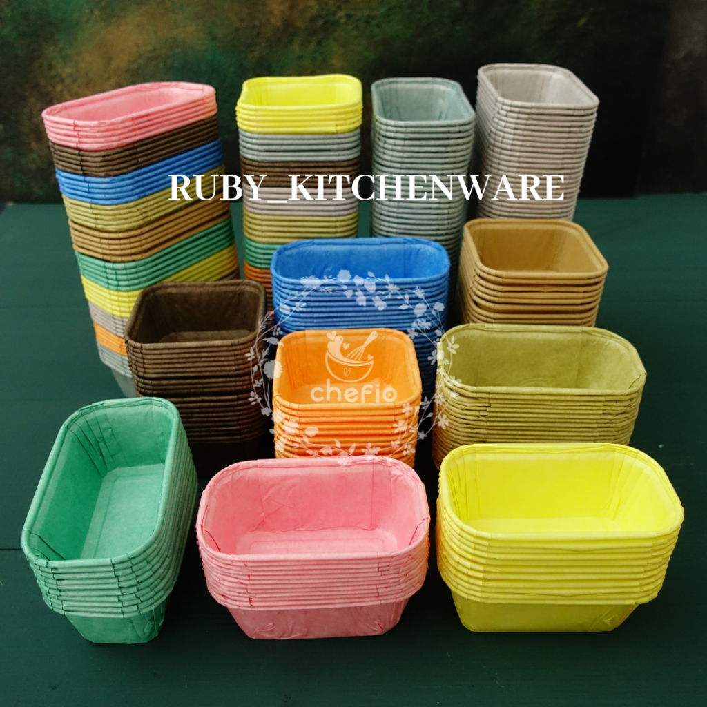 Chefio Paper Cup Cupcake Case Persegi Kotak Kertas Muffin Roti KueBolu