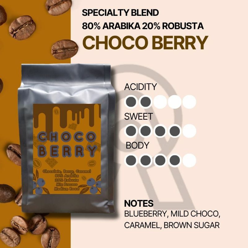 

Biji Kopi Specialty Blend Chocoberry Arabika 80 Robusta
