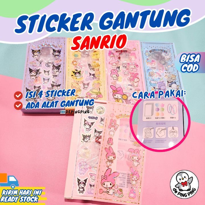 

Sticker Glossy Sanrio/Stiker Gantung Sanrio/Stiker Sanrio Lucu/Stiker Anti Air