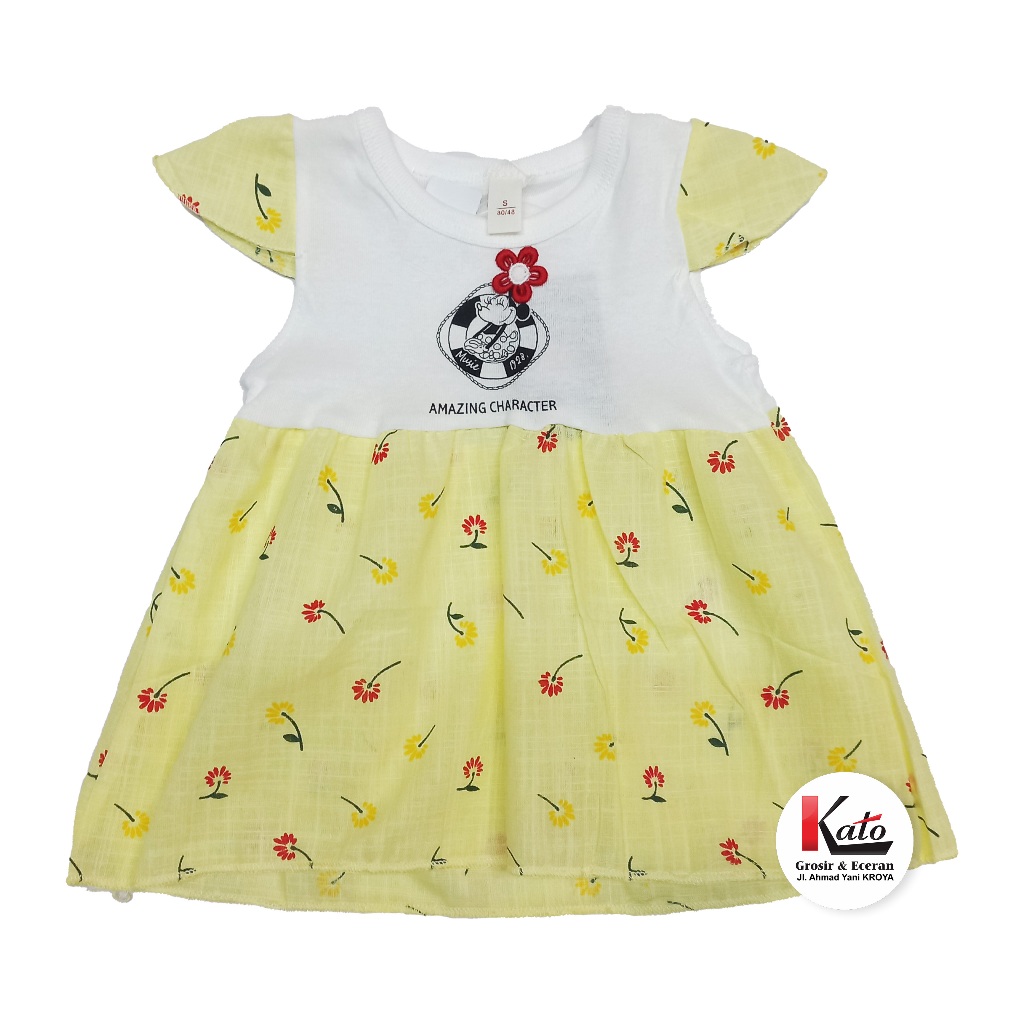 DASTER ANAK PEREMPUAN RUFFLE USIA 1- 3TAHUN / PAKAIAN ANAK PEREMPUAN MOTIF LUCU
