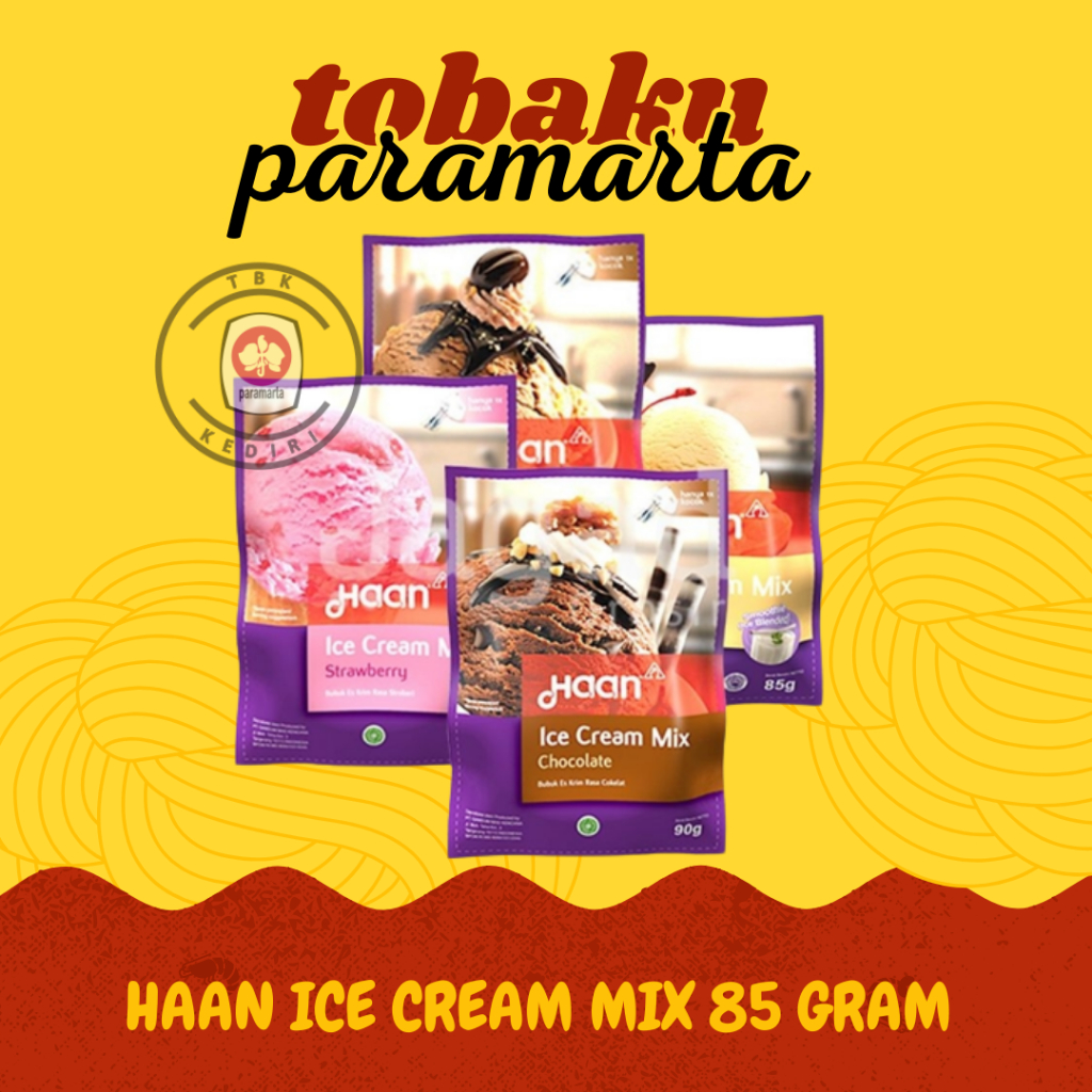 

BUBUK ICE CREAM INSTAN SIAP PAKAI HAAN ICE CREAM MIX 85 GRAM / BUBUK INSTAN ICE CREAM HAAN